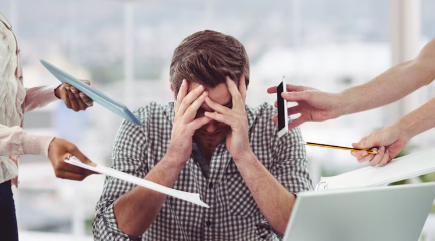 Illustration du stress négatif et de ses impacts sur une personne.
